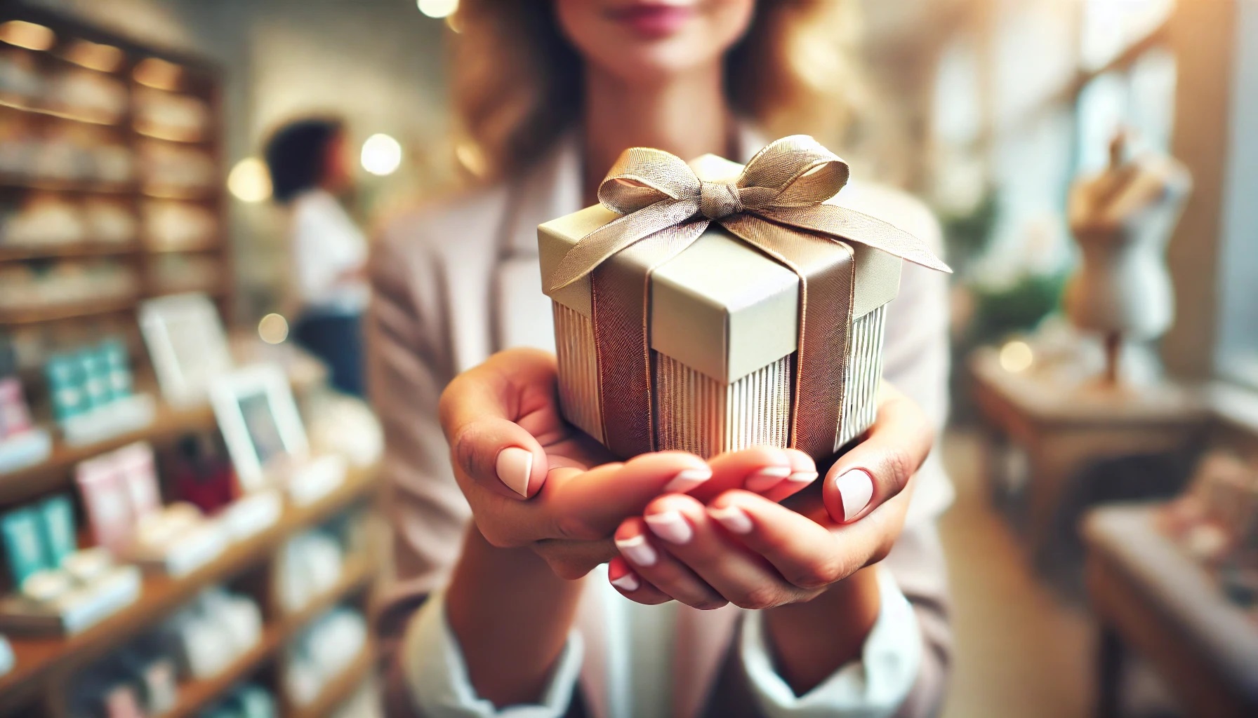 プレゼントを渡す手