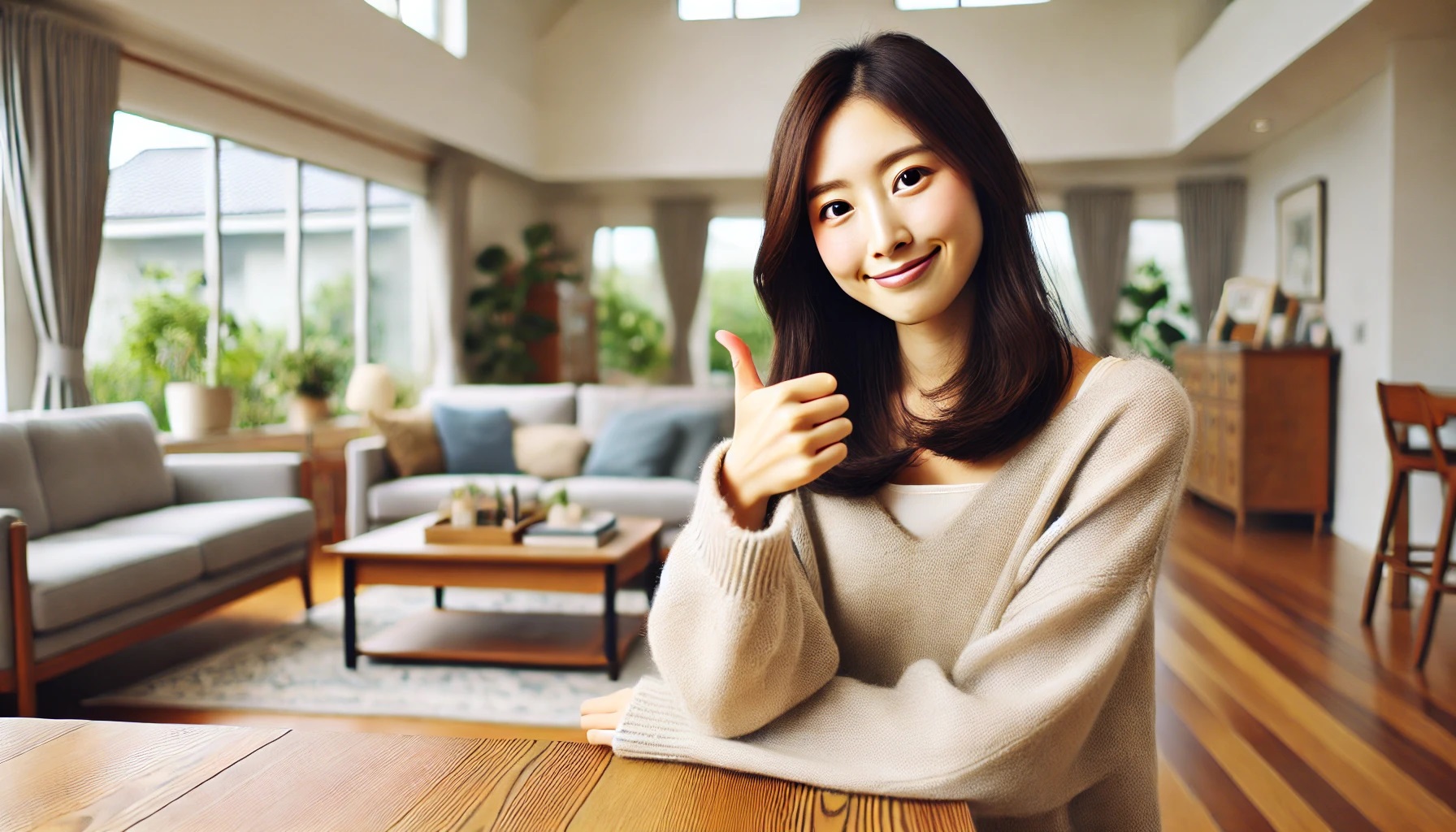 ＯＫ、グッドのポーズをとる女性