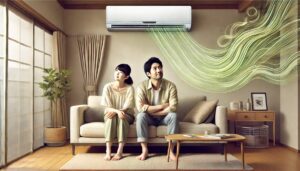 内部が汚れてクリーニングが必要なエアコン