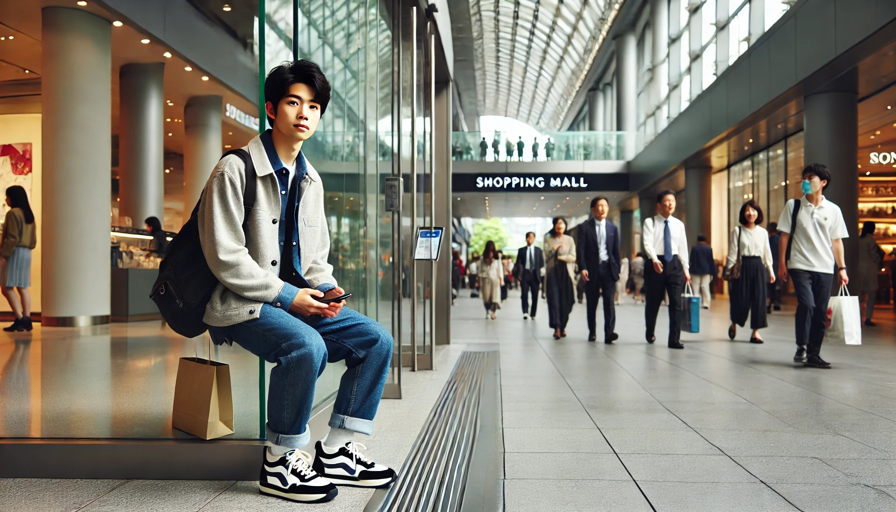 デートの待ち合わせ場所で、待っている男性