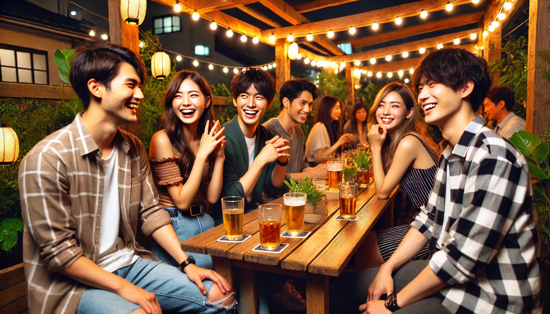 合コン、飲み会している男女