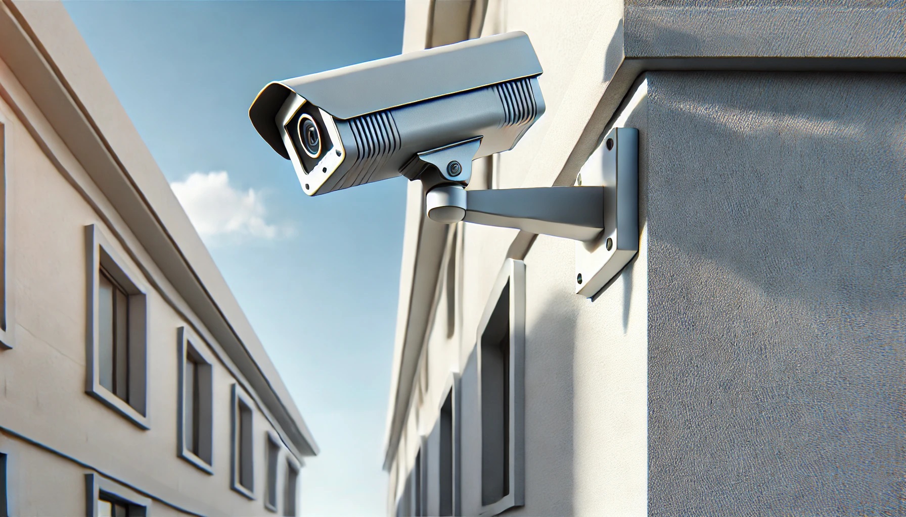 家の外壁に設置された防犯カメラ