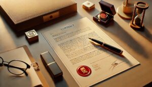 捺印、サインされた契約書