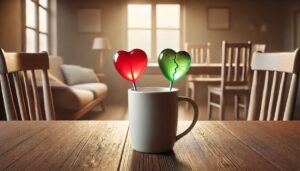 ひび割れたハート型のキャンディー