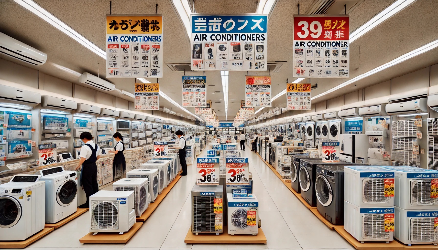 家電量販店のエアコン売り場