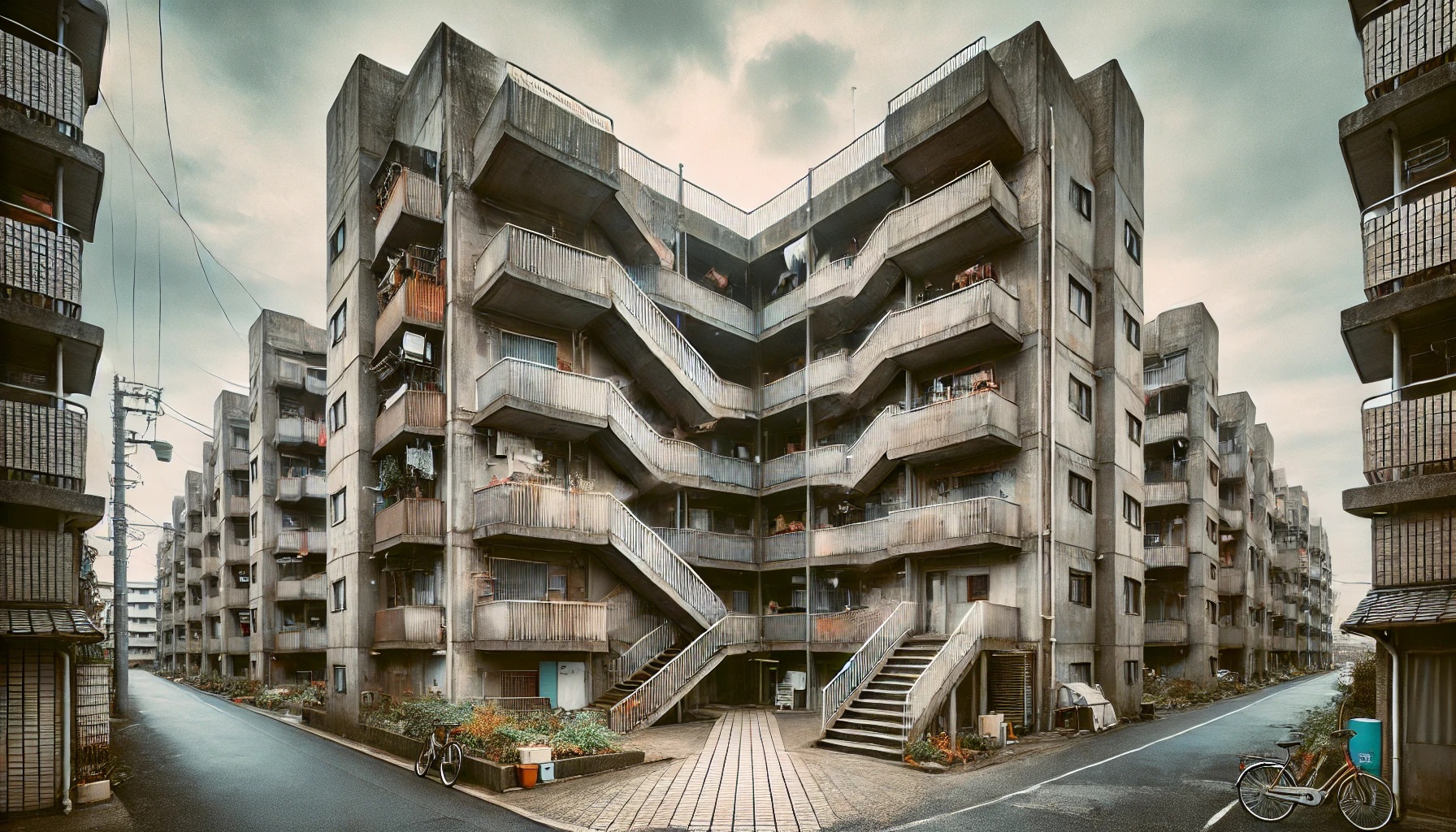 市営住宅、都営住宅、集合住宅、賃貸物件など団地の外観