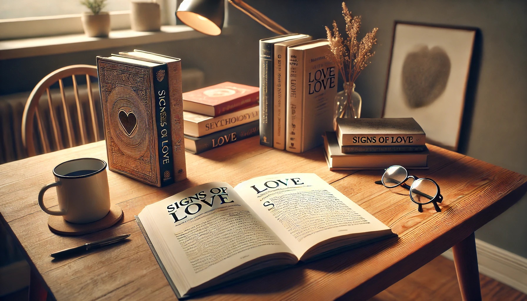 机の上に置かれた心理学の本