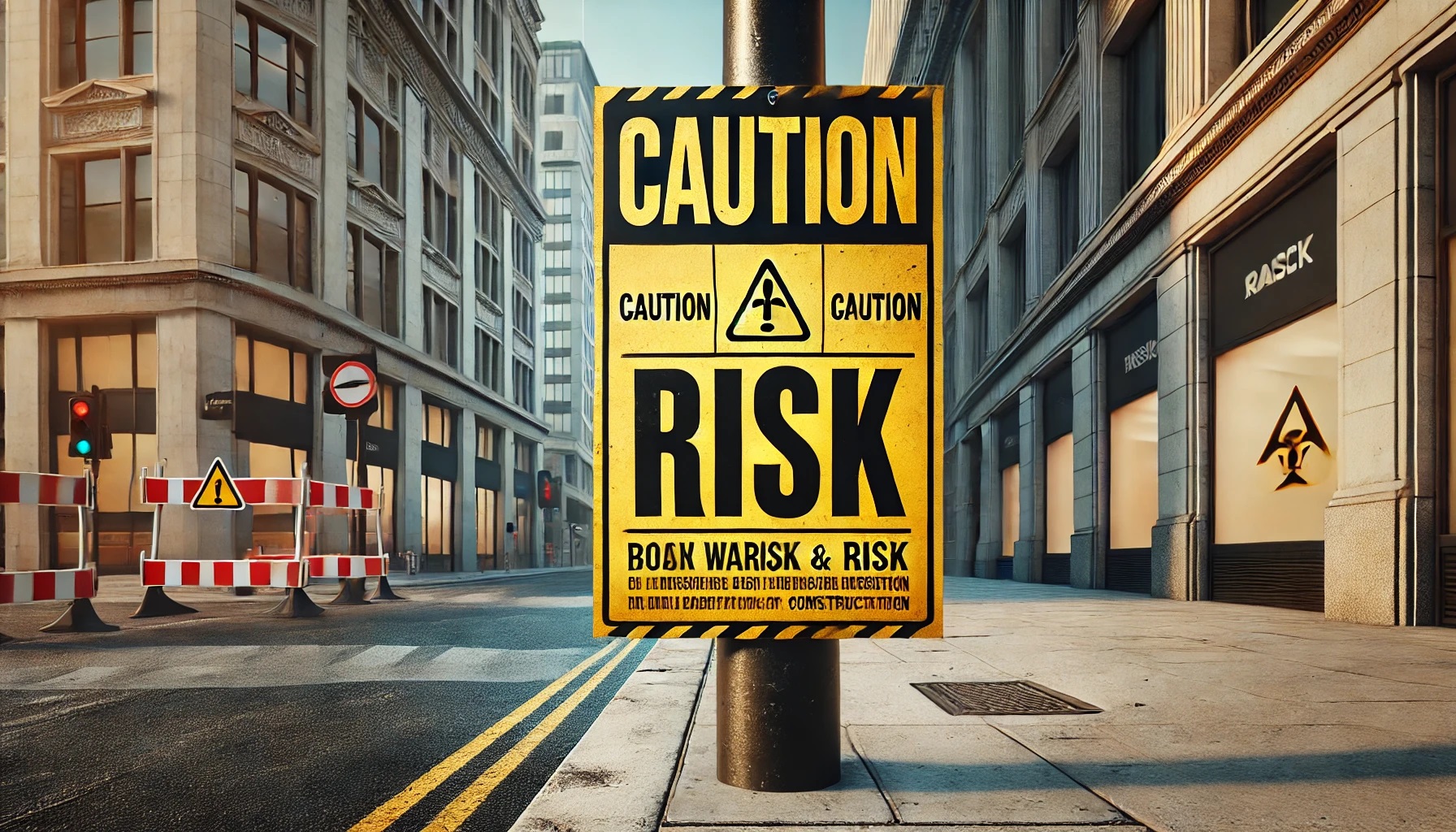 リスク、危険性を注意喚起する看板