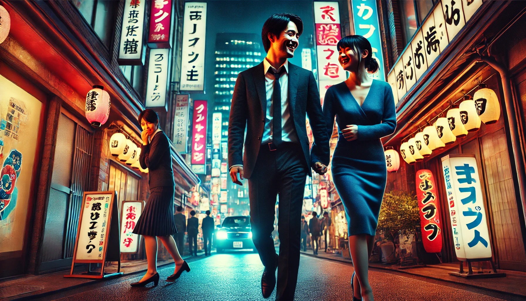 浮気する夫・彼氏を尾行する女性