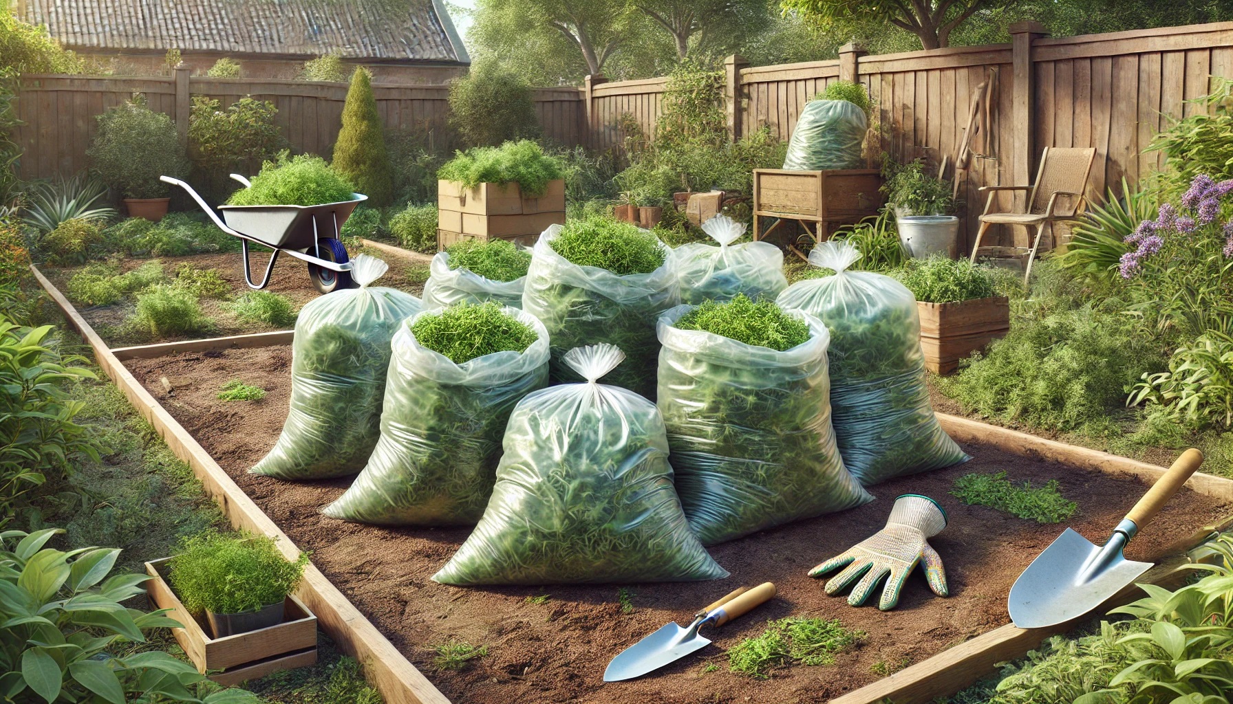 草むしりで刈った草