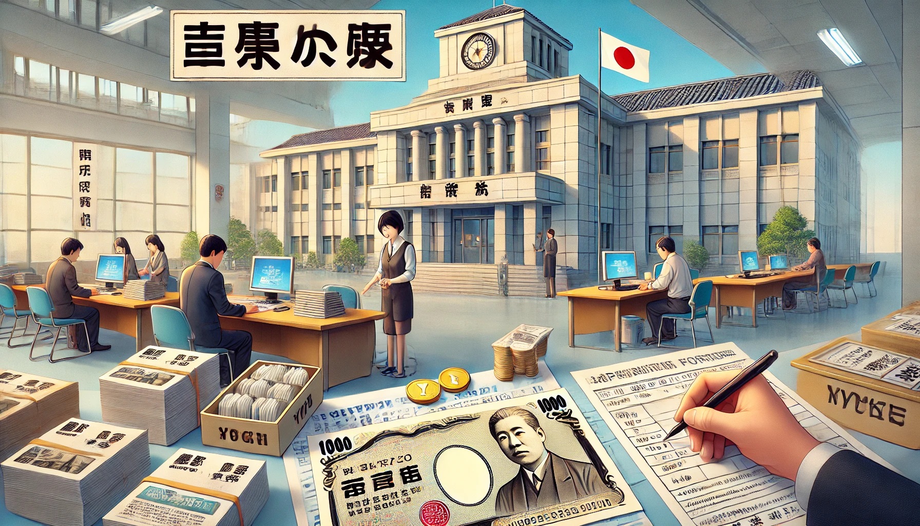 補助金の申請を自治体や市役所の窓口でする人