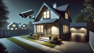 防犯カメラが設置された戸建ての家